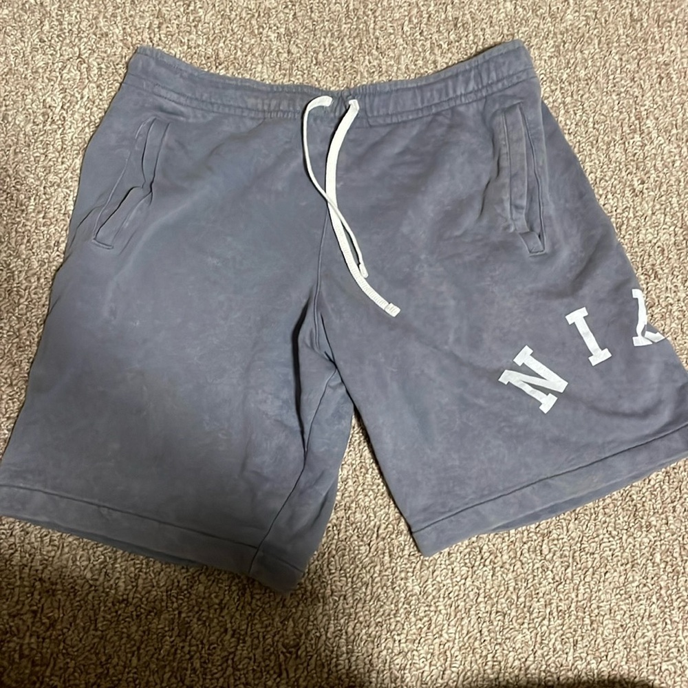 Nike Men's Athletic Shorts in Faded Blue with White Drawstring